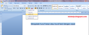 Mengubah Huruf Kecil atau Huruf Besar Dengan Cepat Di Ms Word 2007