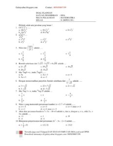 Soal Ukk Matematika Kelas X Smk Semester Genap
