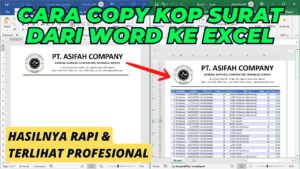 Cara Copy Kop Surat dari Word ke Excel dengan Mudah dan Rapi Tutorial