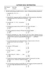 Soal Ujian Matematika Kelas 5 Semester 1 Dalchaebi