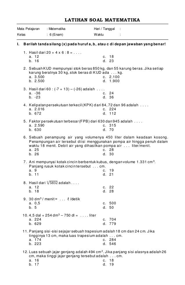 5 Rahasia Bank Soal Matematika Kelas 5 Kurikulum 13 Semester 1 yang Wajib Dikuasai Sebelum Ujian