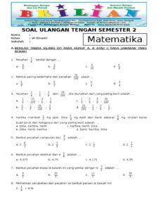 Panduan Lengkap Contoh Soal Ujian Semester 1 Matematika Kelas 2 SD