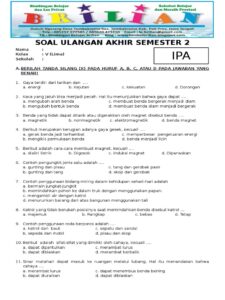Latihan Soal Ipa Kelas 8 Semester 2 Dalchaebi