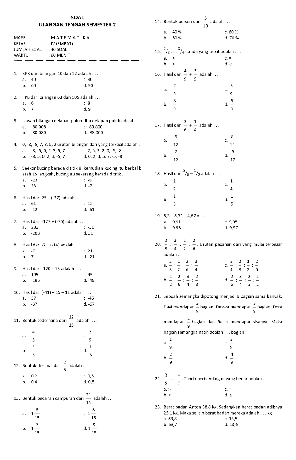 5 Cara Akses Bank Soal Matematika Kelas 4 Semester 1 Terbaru 2026, Wajib Tahu