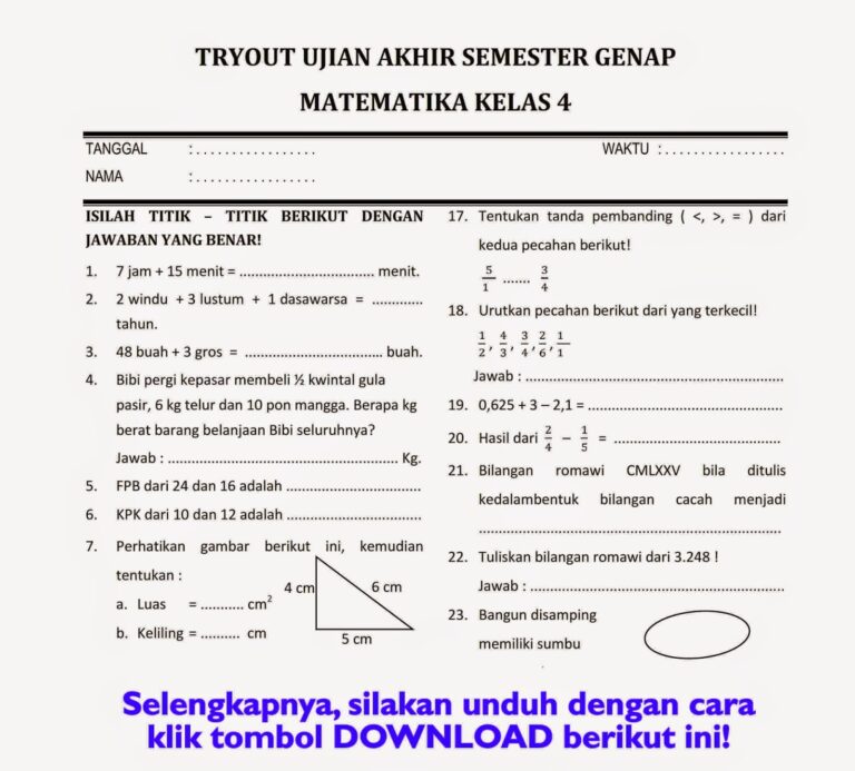 5 Rahasia Bank Soal Matematika Kelas 4 Semester 1 Kurikulum 2013 yang Jarang Diketahui Guru PPG 5 Rahasia Bank Soal Matematika Kelas 4 Semester 1 Kurikulum 2013 yang Jarang Diketahui Guru PPG