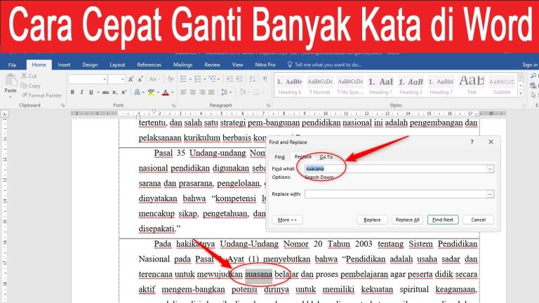 5 Trik Rahasia Cara Cepat Mengubah Mengganti Kata Semua pada Word 2013 yang Jarang Diketahui