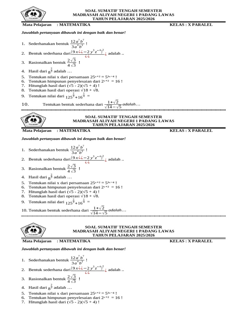 Bank Soal Matematika Peminatan Kelas X Semester 1 Terlengkap 2026, 7 Tips Jitu Taklukkan Ujian Bank Soal Matematika Peminatan Kelas X Semester 1 Terlengkap 2026, 7 Tips Jitu Taklukkan Ujian