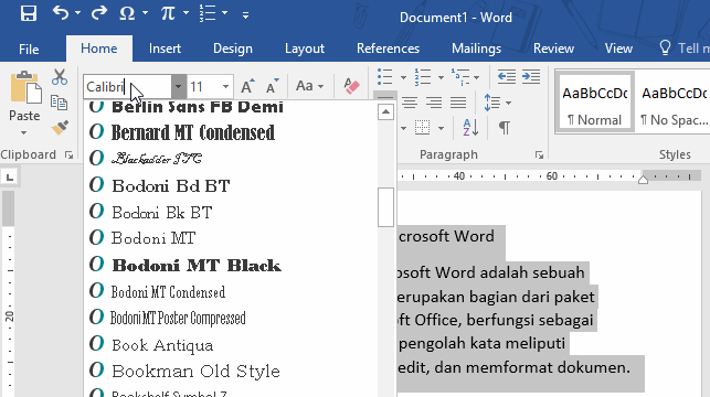 2 Cara Memilih Jenis Font pada Microsoft Word 2 Cara Memilih Jenis Font pada Microsoft Word