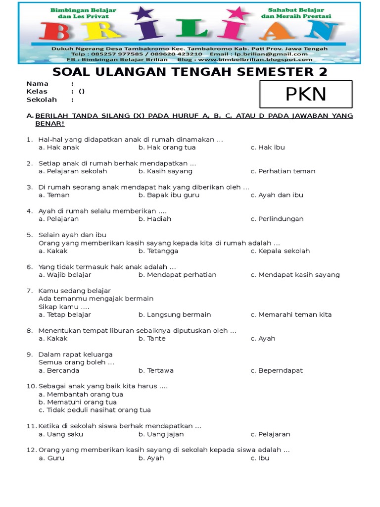 Rahasia Menaklukkan Contoh Soal PKN Kelas 1 SD Semester 2 dengan 5 Tips Praktis Rahasia Menaklukkan Contoh Soal PKN Kelas 1 SD Semester 2 dengan 5 Tips Praktis