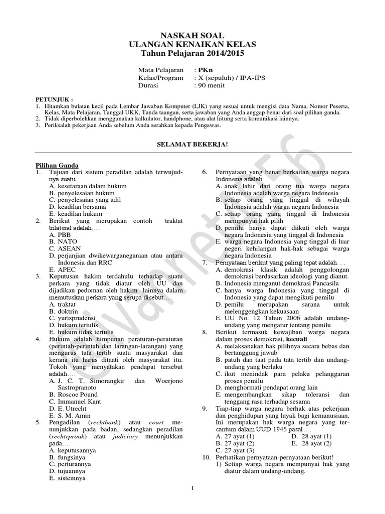Ternyata Ini Dia Contoh Soal PKN Kelas 10 Semester 2 2017 yang Sering Muncul di Ujian 2026 Ternyata Ini Dia Contoh Soal PKN Kelas 10 Semester 2 2017 yang Sering Muncul di Ujian 2026