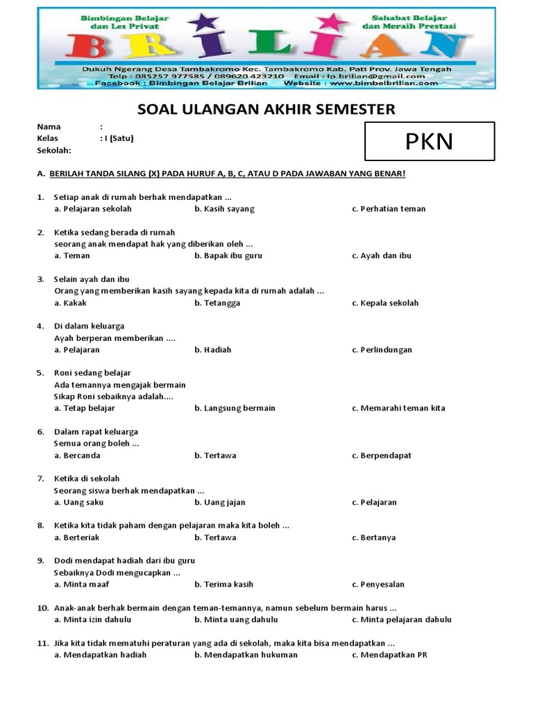 Terbukti Rahasia Cepat Kuasai Contoh Soal PKN Kelas 1 SD Semester 2 Kurikulum 2013 Terbukti Rahasia Cepat Kuasai Contoh Soal PKN Kelas 1 SD Semester 2 Kurikulum 2013